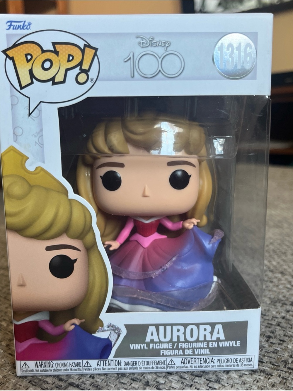 Funko Aurora Princess Vinyl Figure Pink Purple Blue Gown Blonde Hair